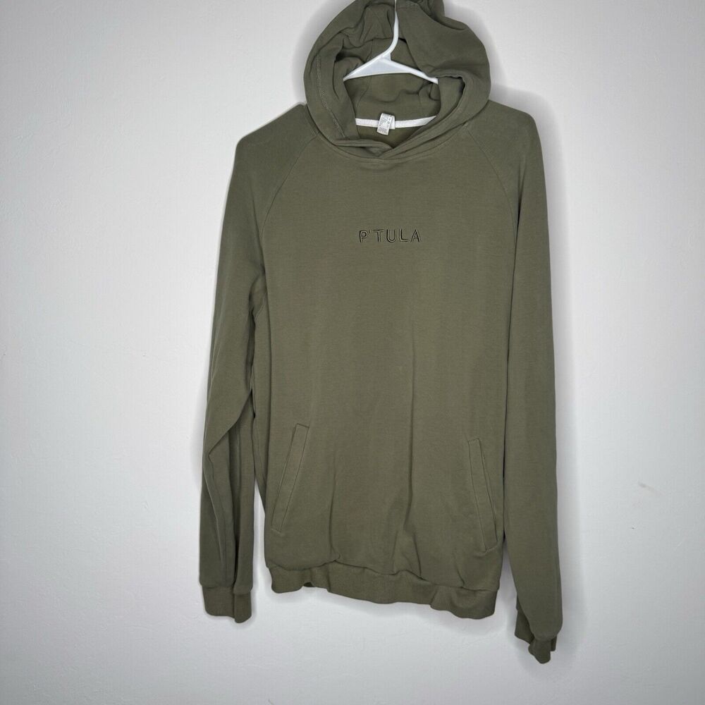 P'tula‎ Women's Duel Front Pocket Hoodie Light Green Medium EUC